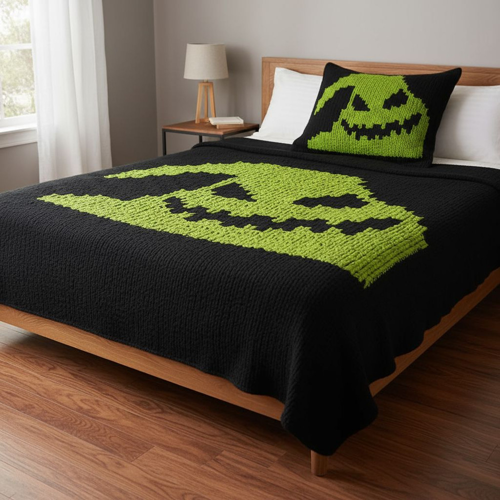"Oogie Boogie Nights" Chunky Knit Blanket | Digital PDF Step by Step Pattern
