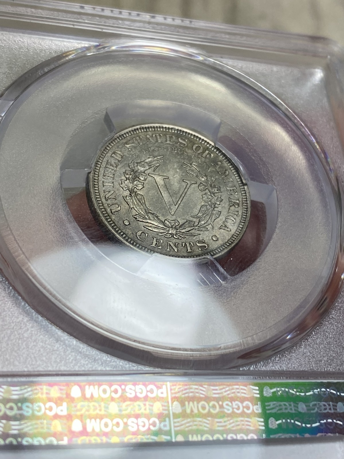 1905 PCGS MS63 Liberty V Nickel Obverse Strike Thru