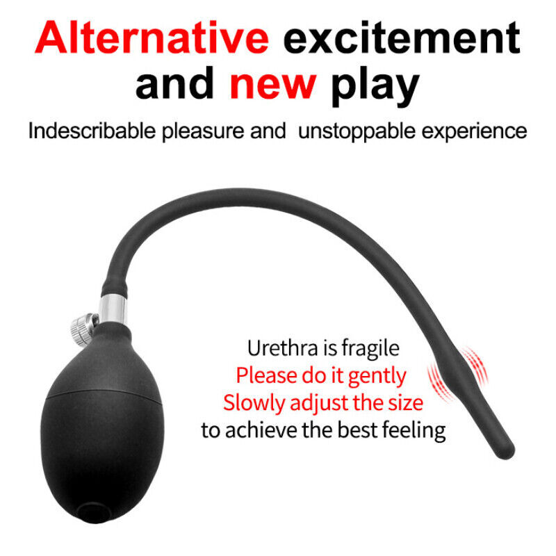 Men Silicone Inflatable insert Plug ring Stretcher Sounding Stretcher with Pump