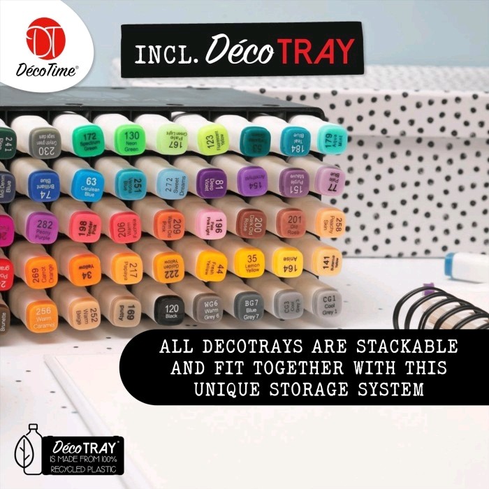 DecoTime Stackable 12 Professional Aquamarkers - Dual Tip Water Based - Various