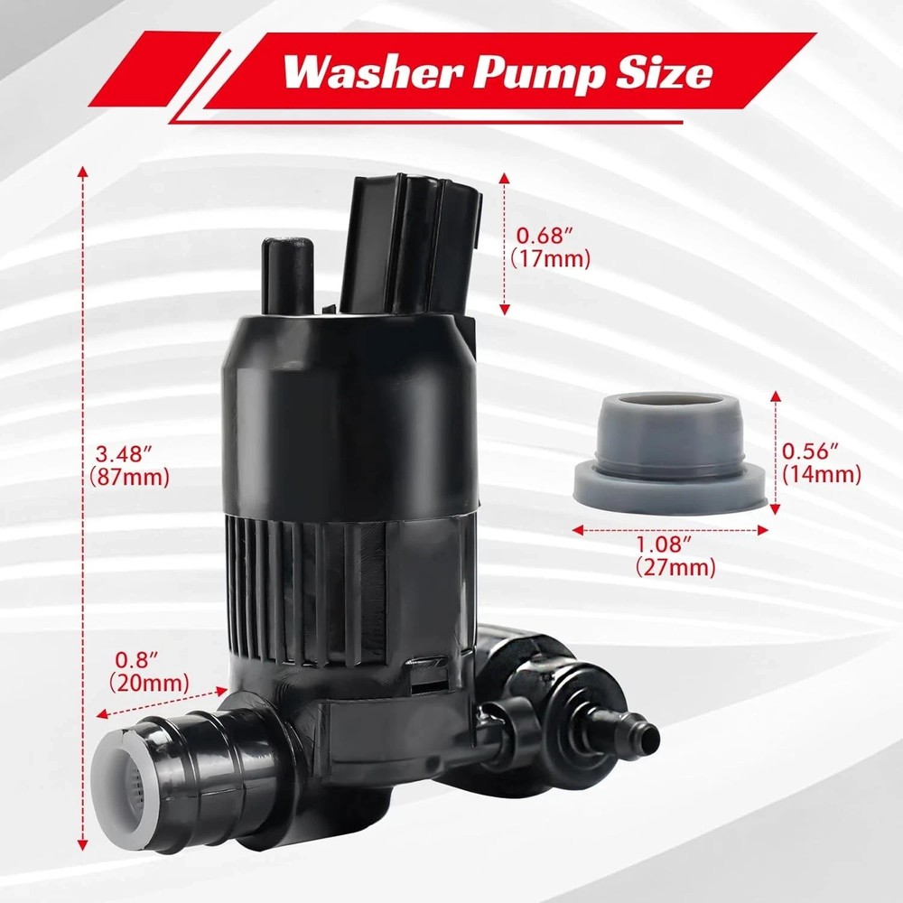Windshield Washer Pump - Replacement for Explorer, Edge, Fiesta, Flex, Monde