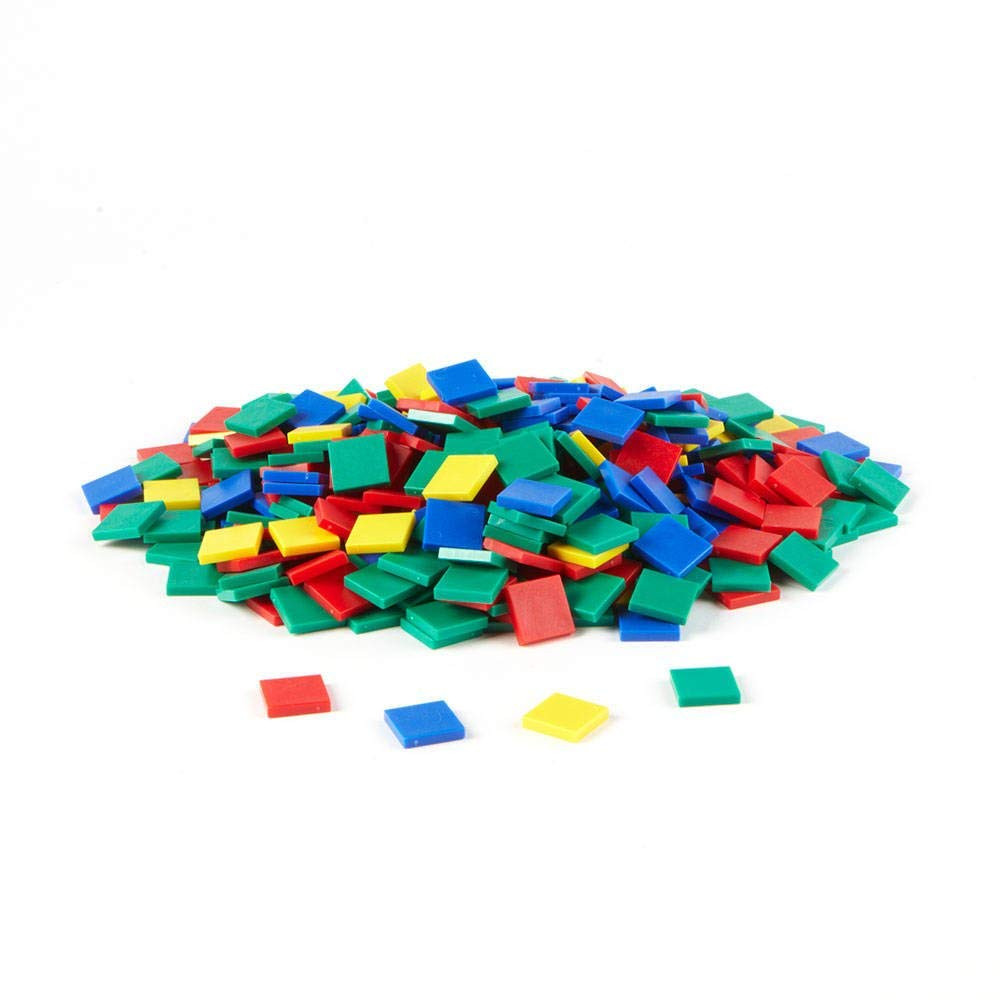 Plastic Square Color Tiles, Color Sorting, Math Counters for Kids, Counting Mani