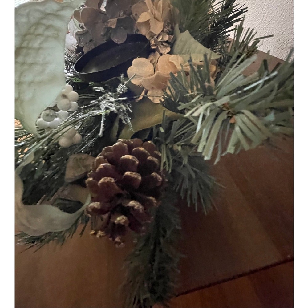 Christmas Centerpiece Silver Green Table Decor