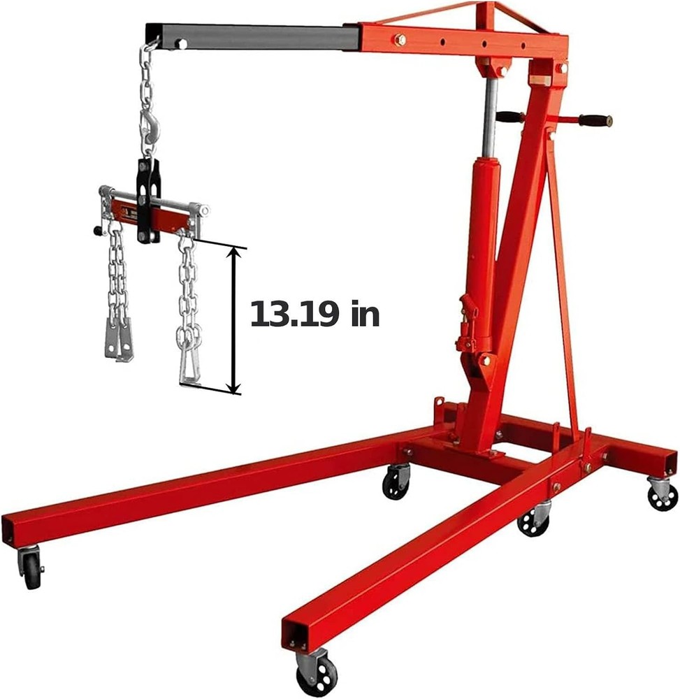 3/4 Ton Engine Leveler, Adjustable Steel Hoist for Quick Load Balancing, Red