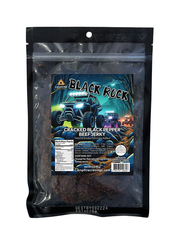 Campfire Cravings Cracked Black Pepper Beef Jerky – Handcrafted Small Batch 3oz