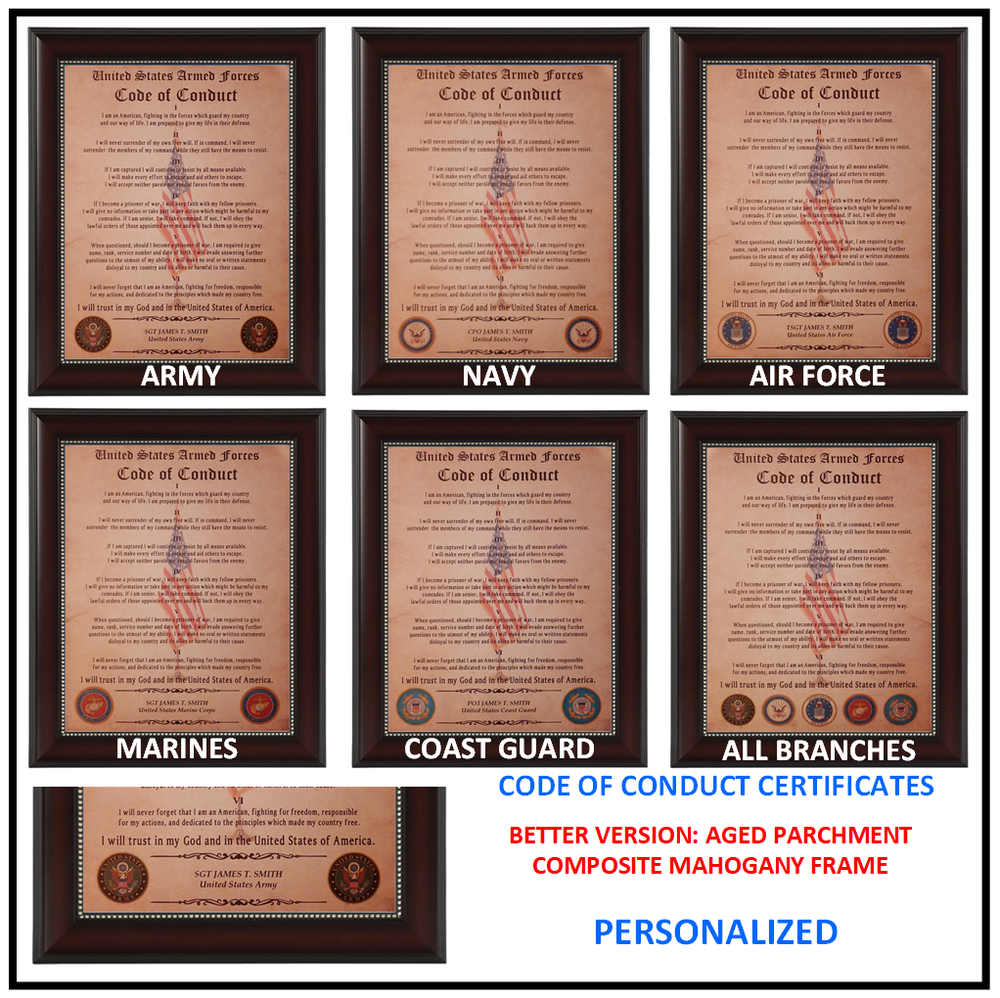 MC-NICE: ARMY Armed Forces Code of Conduct PERSONALIZED