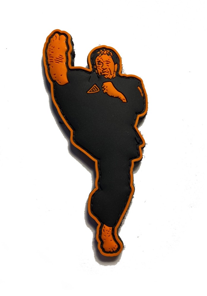 The CHUCK NORRIS KICKS EVERYTHING PVC Patch 4" X 2" (hook/loop)