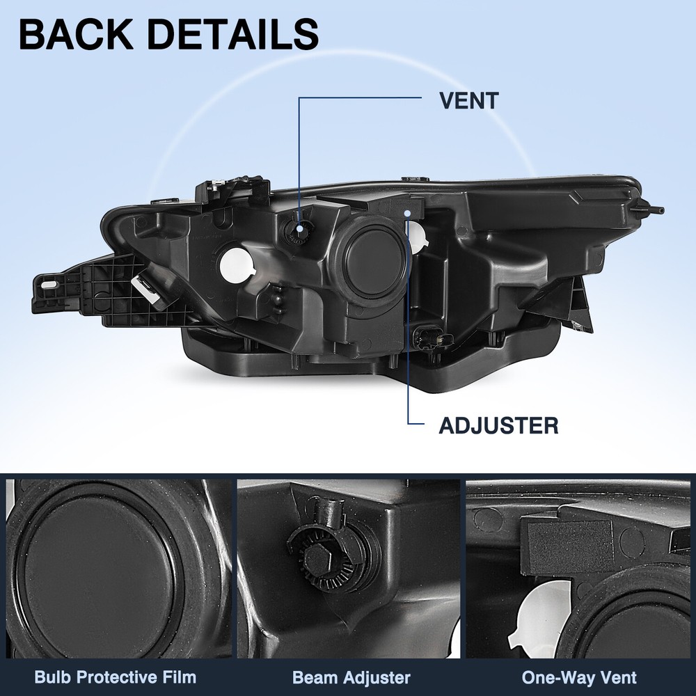 For 2013-2014 Ford Taurus Halogen Grey Trim Headlight Right Passenger Side RH