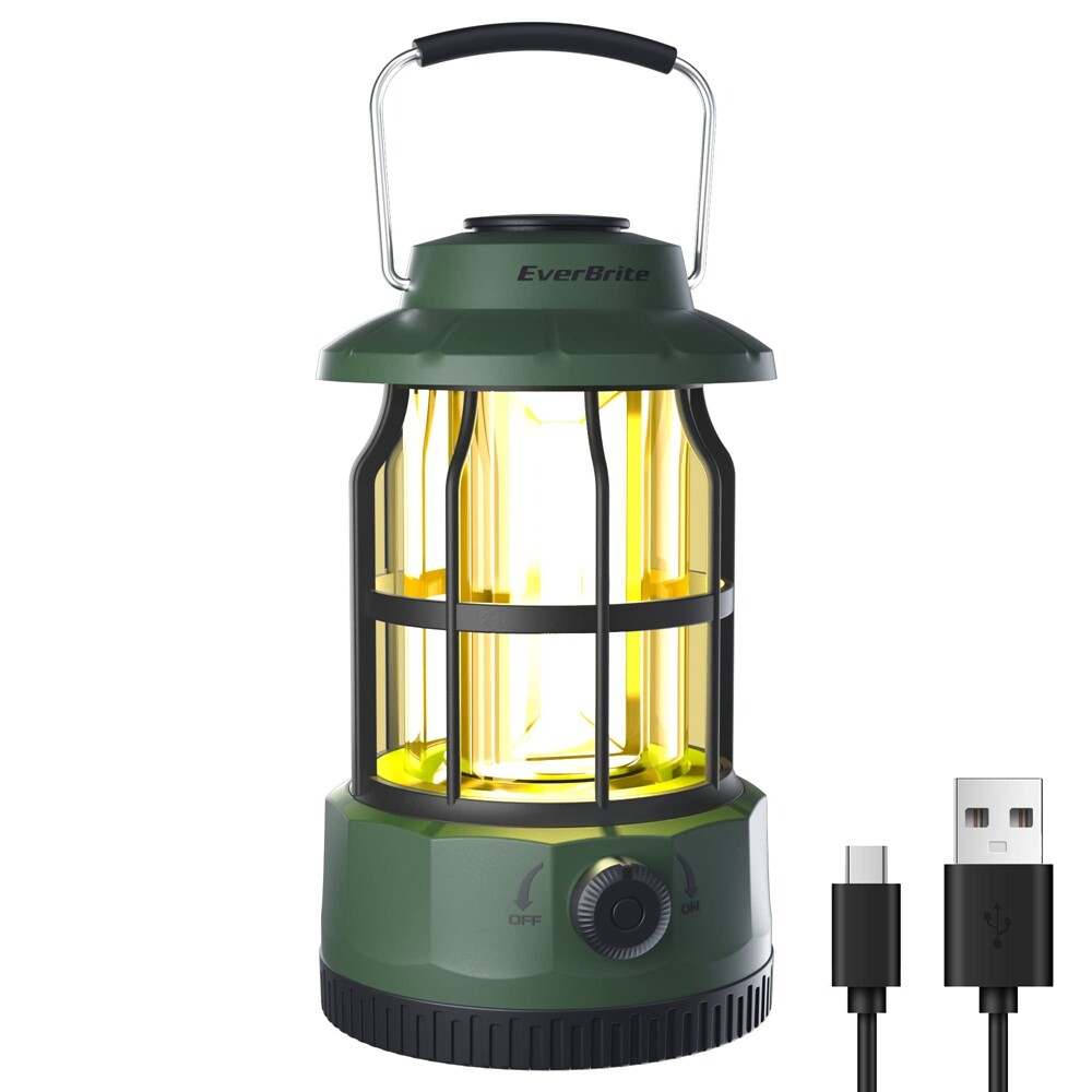 EverBrite LED Camping Lantern USB C Rechargeable Lantern Stepless Dimming Switch