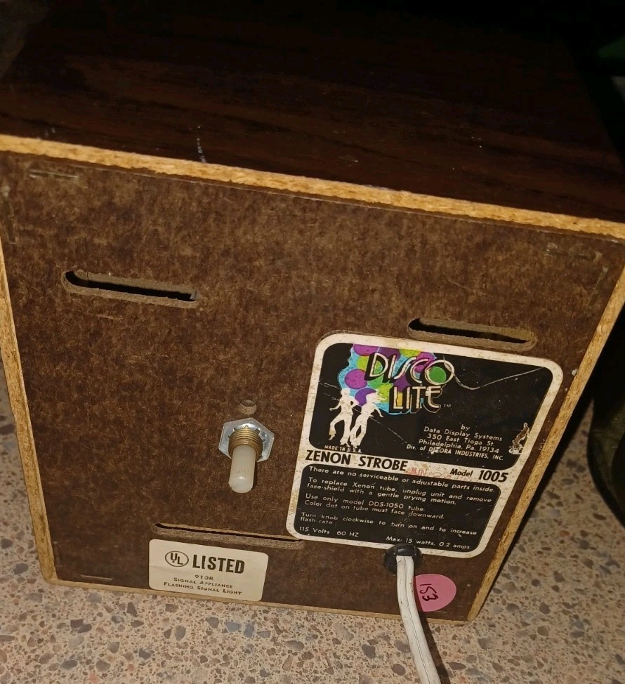 Vintage WORKING Xenon Strobe Light Variable Speed Rate Psychedelic Disco #1005