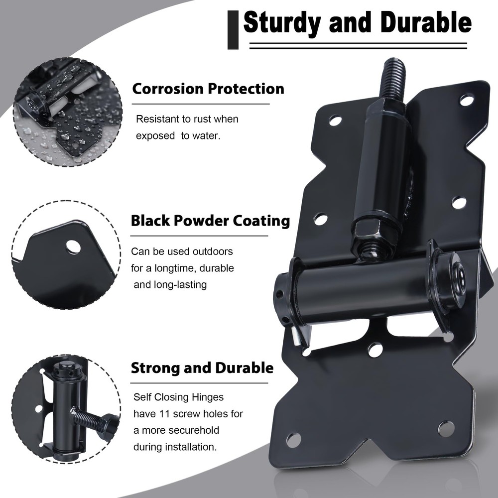 Black 90 Degree Adjustable Self Closing Hardware Hinges for