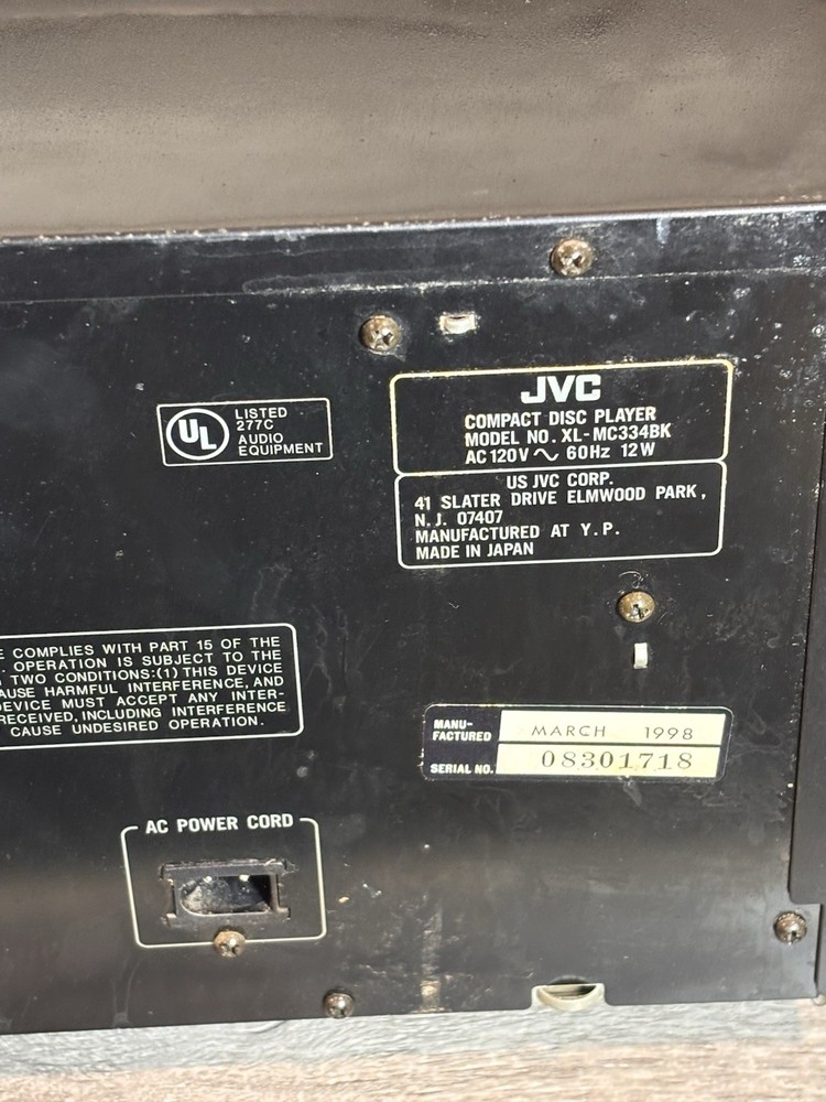 JVC XL-MC334BK 200 CD Compact Disc Automatic Changer w/ Cables Tested No Remote
