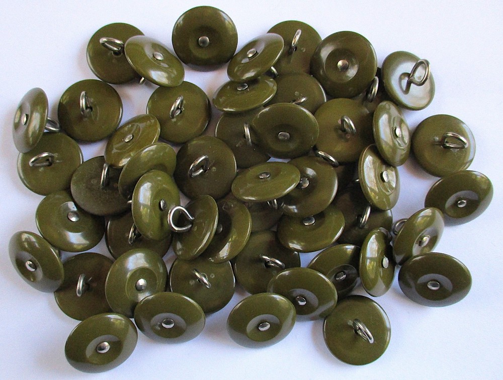 50x UK Army:"DENIM BATTLEDRESS BLOUSE BUTTONS"(19mm, BD, ATS Overalls, Fatigues)