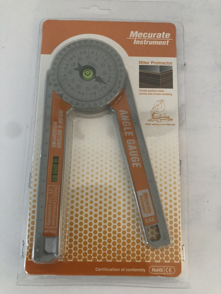 Miter Protractor Angle Gauge Inside/Outside Measuring Miter Cuts Carpentry Crown