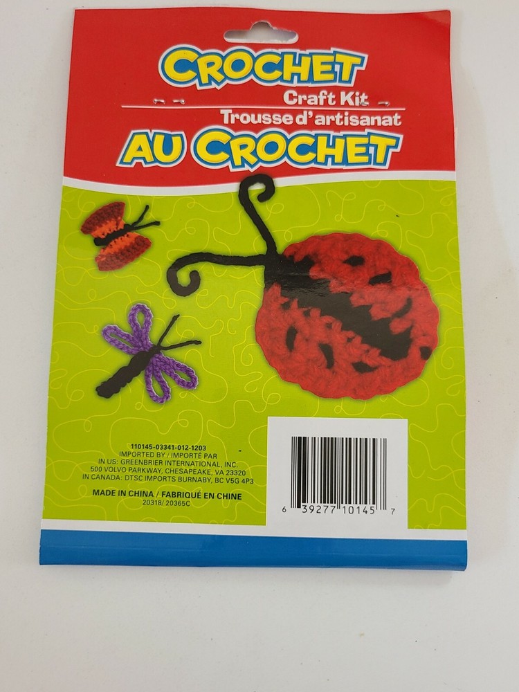 Crochet Craft Kit Bugs makes 3 kids craft NIP