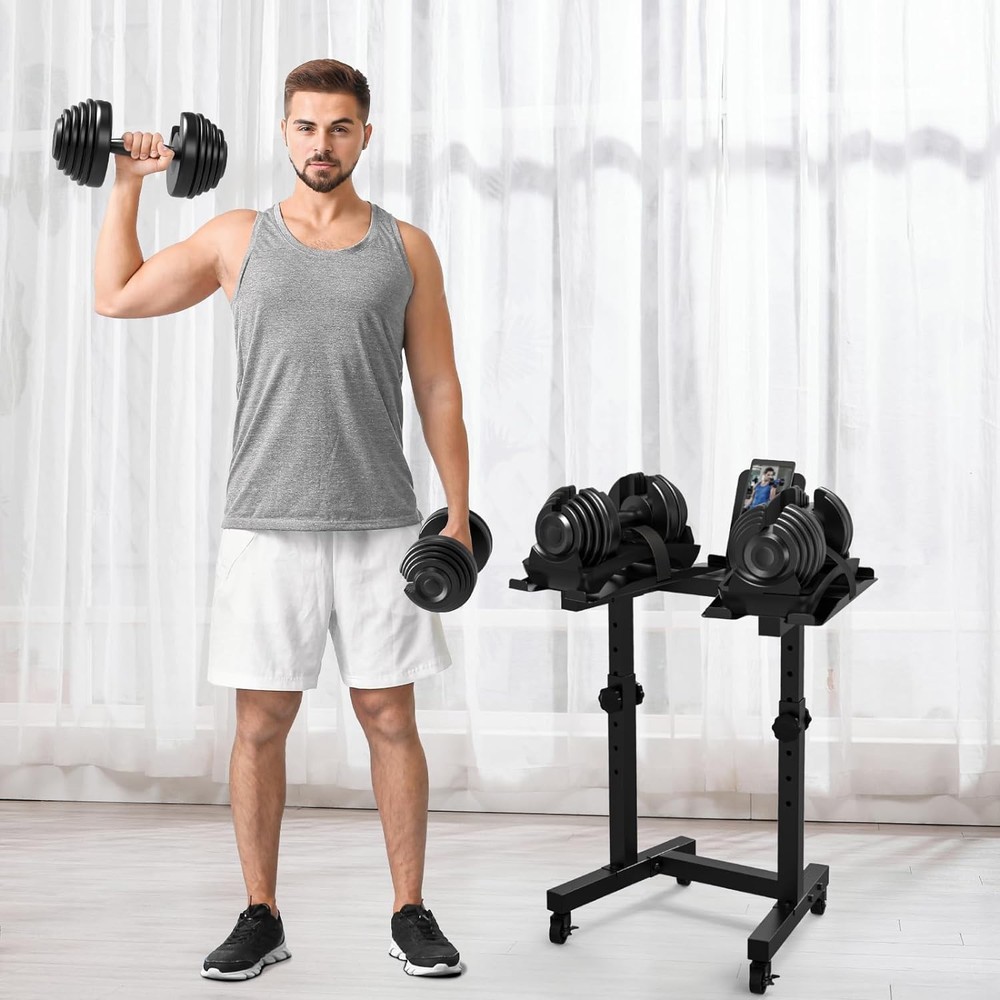 Adjustable Double Dumbbell Rack Stand For SelectTech 552/1090 Dumbbell Holder US