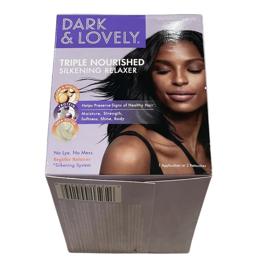 3X SoftSheen Carson Dark & Lovely No-Lye Silkening Relaxer Kit REGULAR