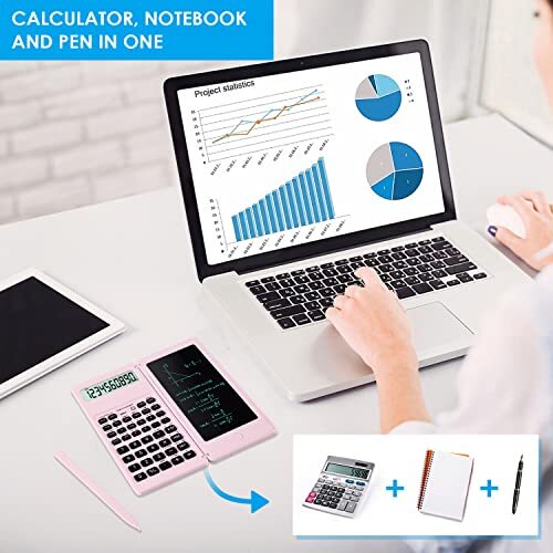 Scientific Calculators for Students, 10-Digit Large Screen, Math Pink