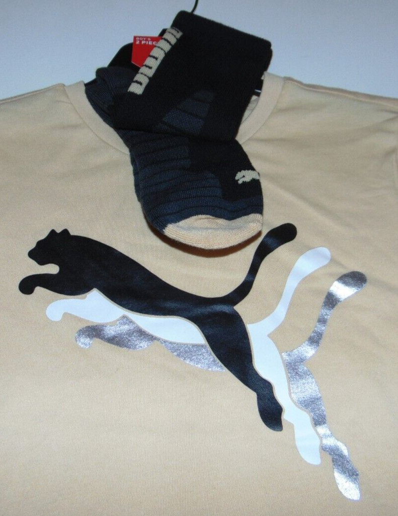 ~NWT Boys PUMA Short Sleeve Shirt & Socks! Size M 10-12 Nice FS:)~
