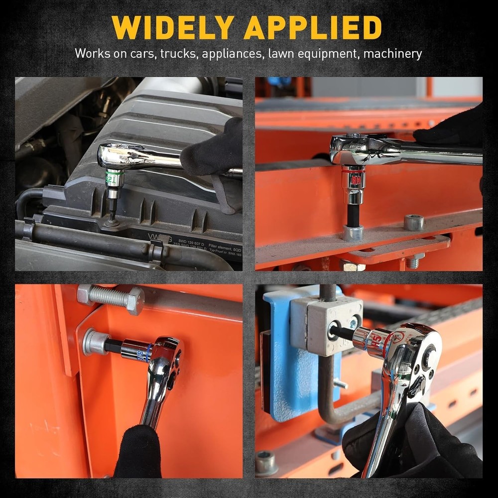 21-Piece Allen Bit Socket Set, 3/8" Drive Hex & Torx Socket Set with Magnetic...