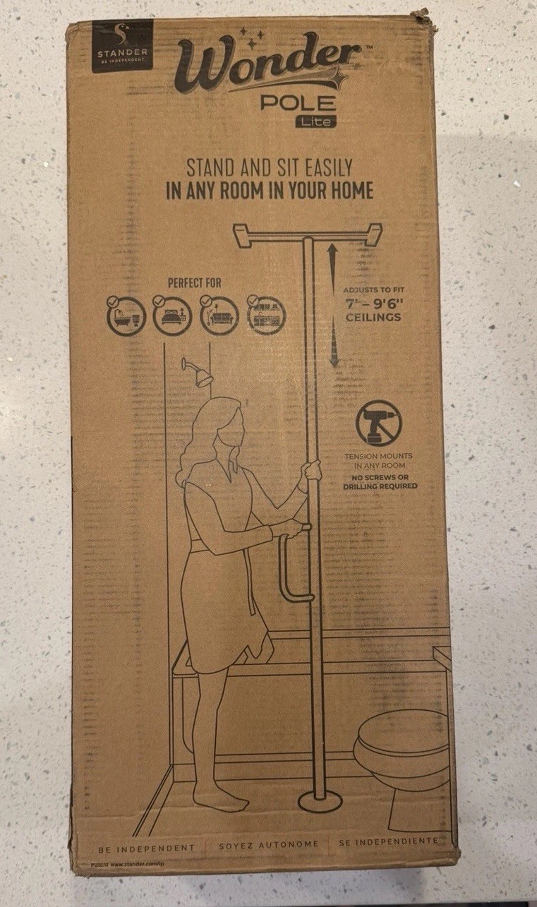 Wonder Pole Lite, Adjustable Floor to Ceiling Safety Grab Bar with Security Supp