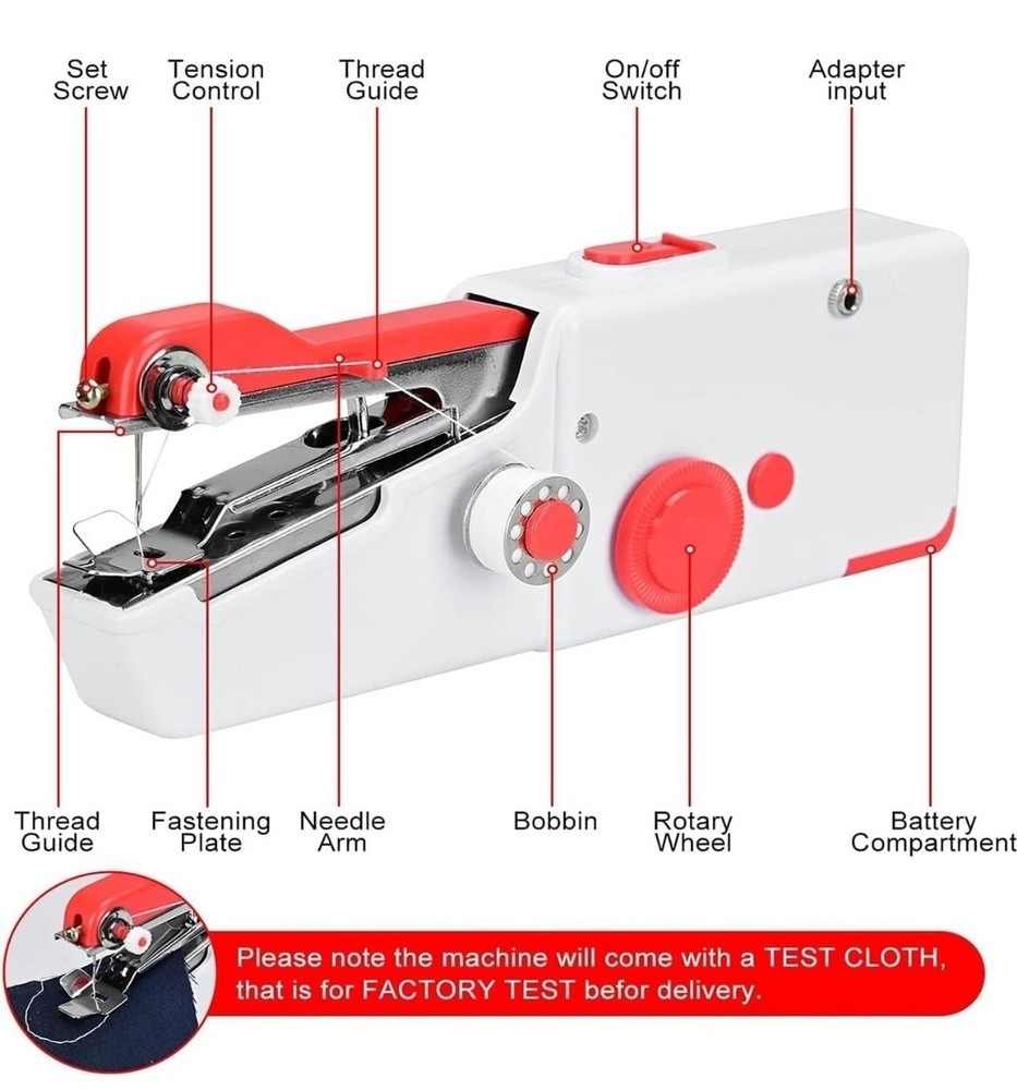 NEW Handheld Sewing Machine Kit - Portable Mini Cordless Stitcher + Tools