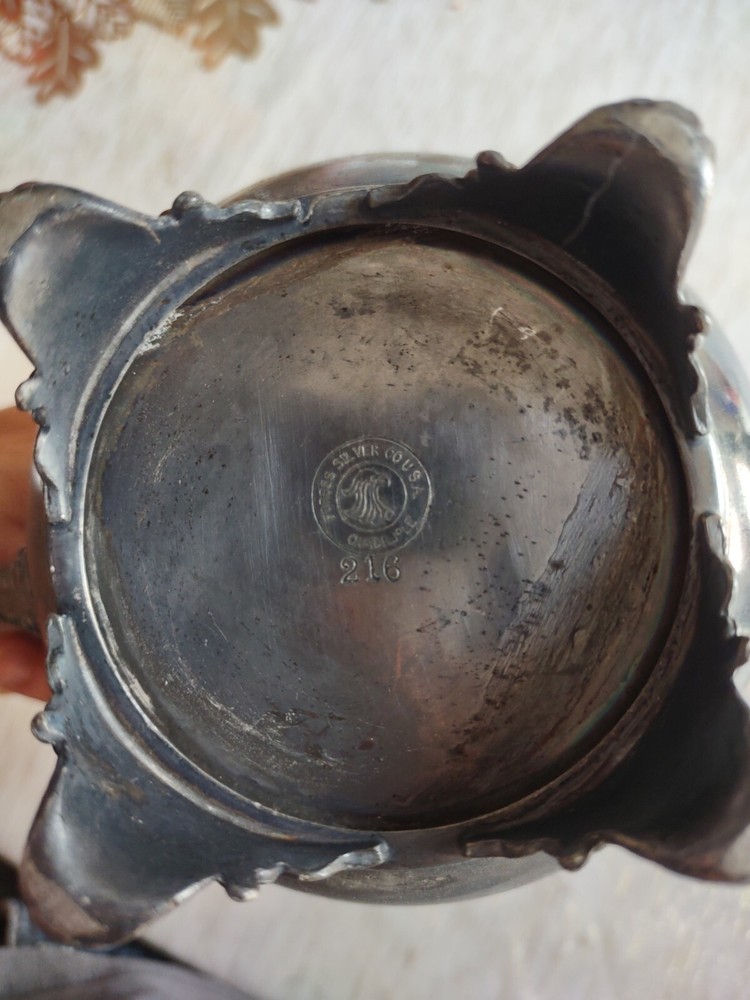 3 Piece Forbes Quadruple Plate Grapes Pattern Tea Service 216