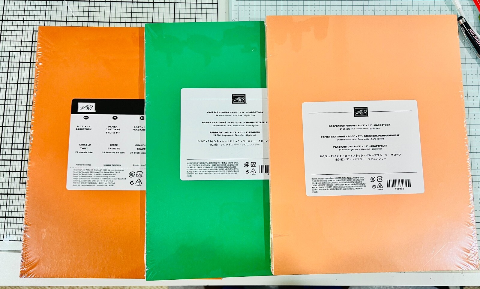 Stampin' Up! New Retired Cardstock Grapefruit Grove, Tangelo Twist, CallMeClover