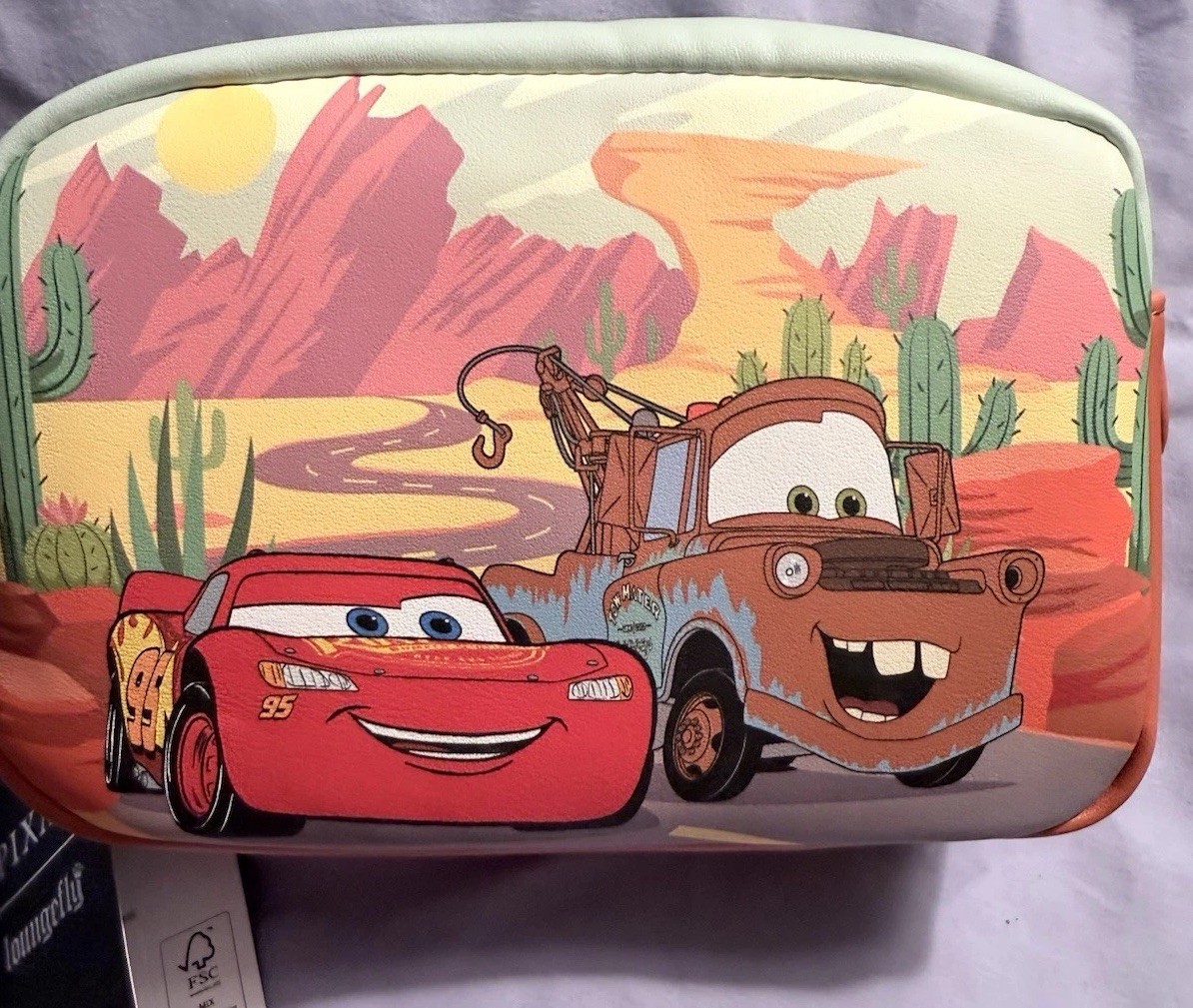Loungefly Disney Pixar Cars Lightning McQueen & Mater Cosmetic Bag