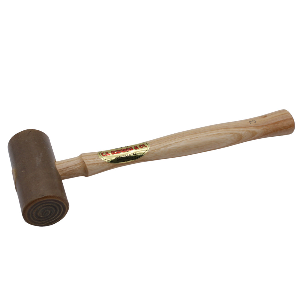 C.S. Osborne Rawhide Mallet #196-3 Solid Head Hammer 1-3/4" Diameter