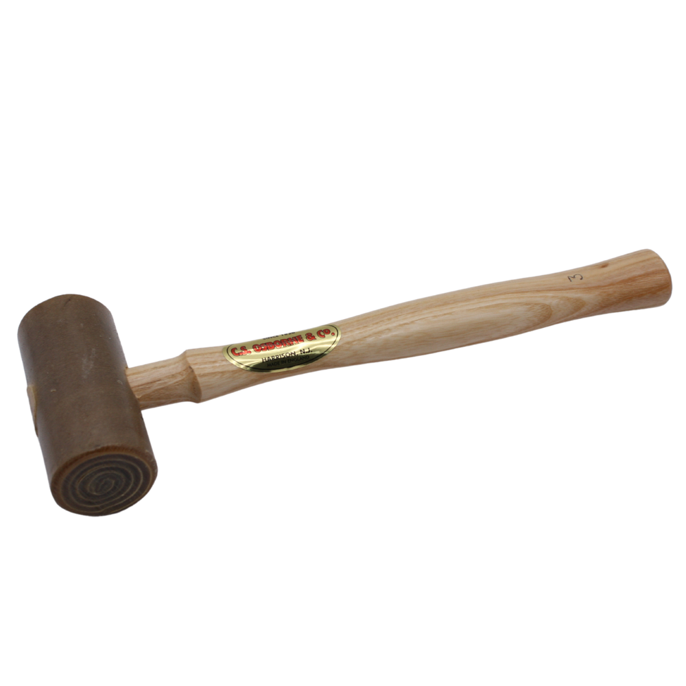 C.S. Osborne Rawhide Mallet #196-3 Solid Head Hammer 1-3/4" Diameter