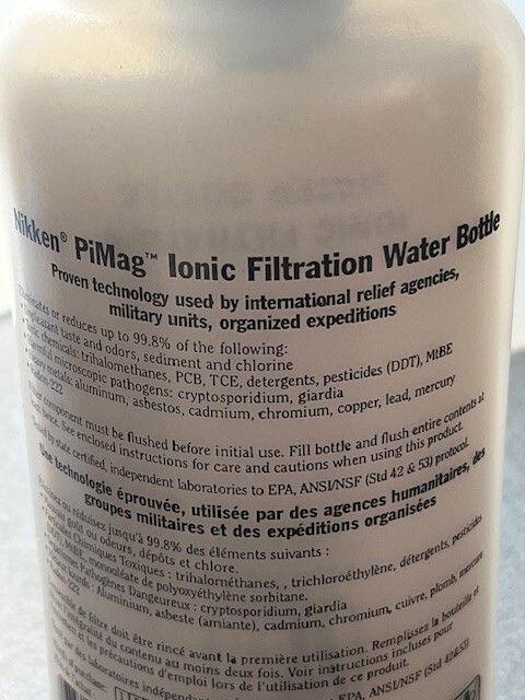 NIKKEN PIMAG 32oz PULL-TOP IONIC FILTRATION WATER BOTTLE #1327 - NEW