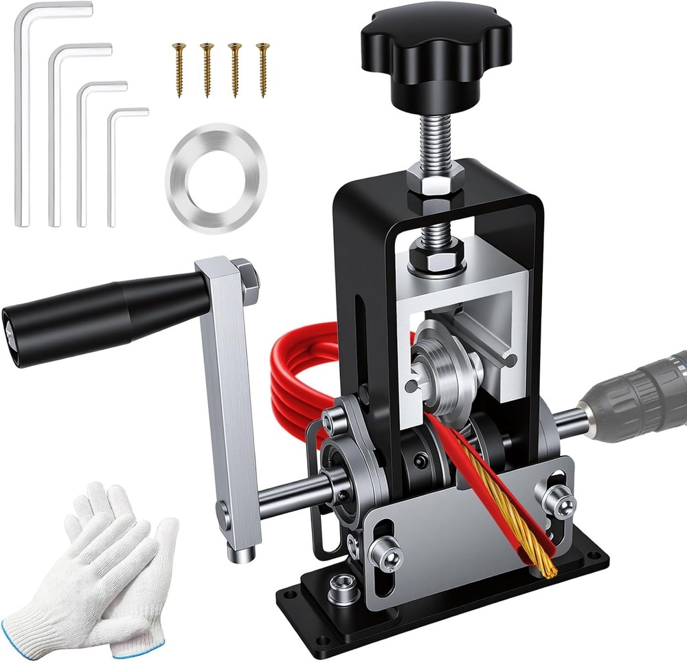 Wire Stripping Machine 0.06-1" Hand Crank & Drill Powered Scrap Tool