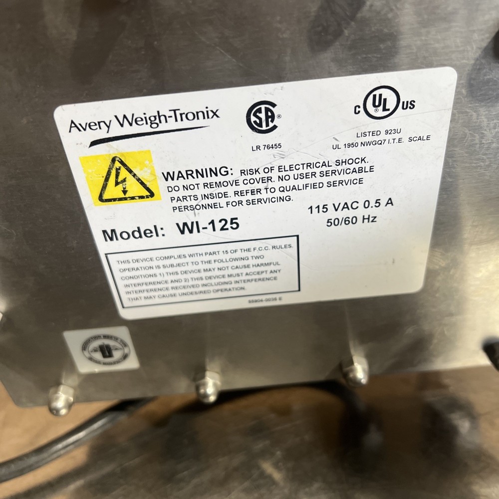 WEIGH-TRONIX Model WI-125 Used Surplus