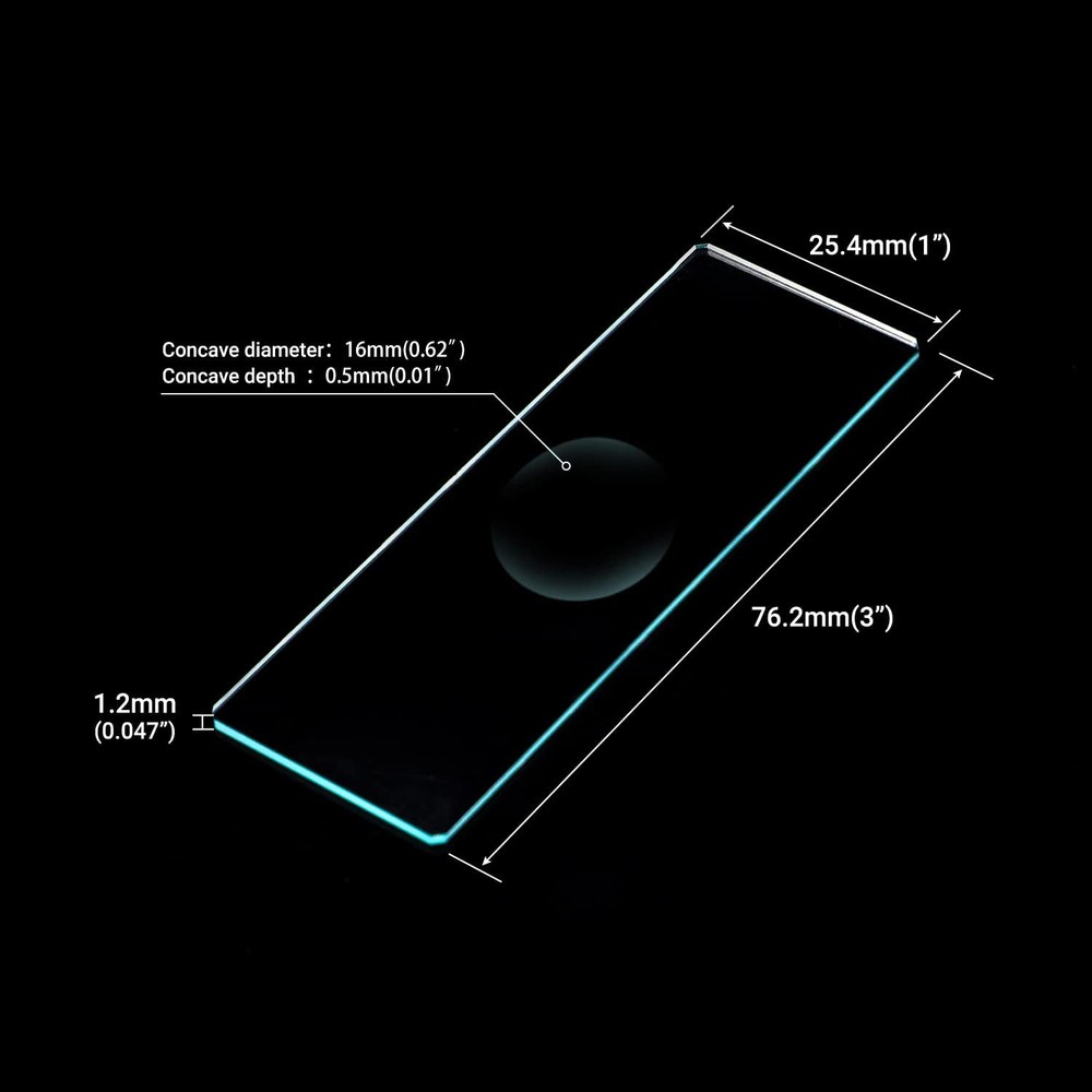 Microscope Slide Concave Single concave 50pcs Glass Slide with Single Depression