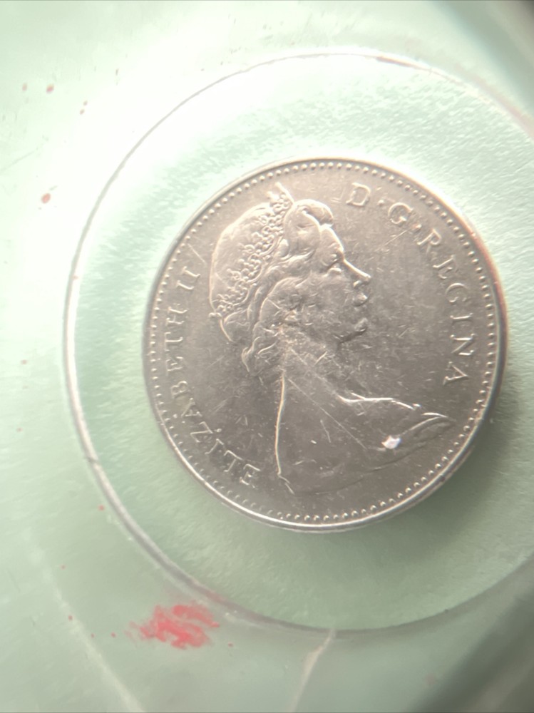 1965 Canada 5 Cents coin circulate.