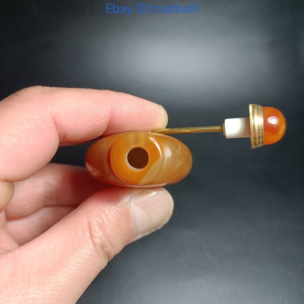 B20 Natural Agate Snuff Bottle Traditional Craft