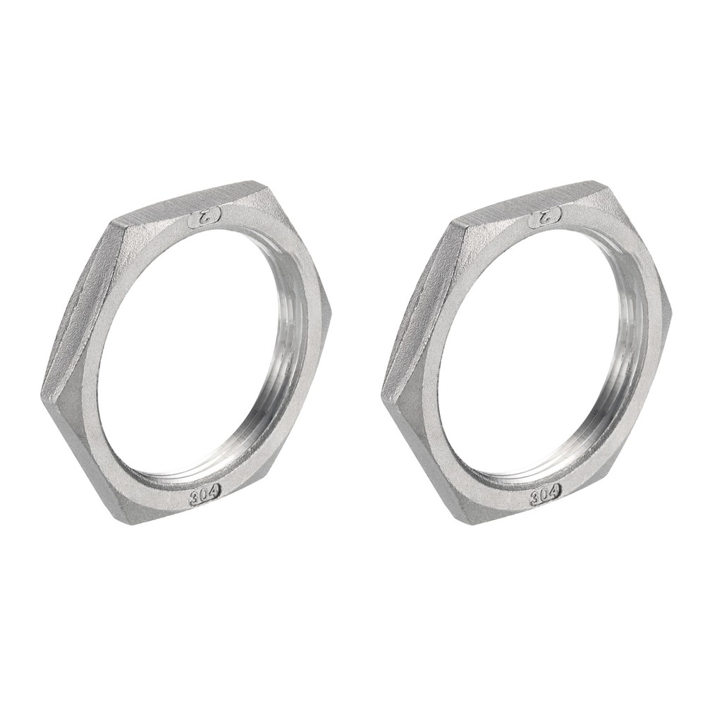 2 Pcs Cast Pipe Fitting Hex Locknut Nut g 2" Female Thread (DN50)