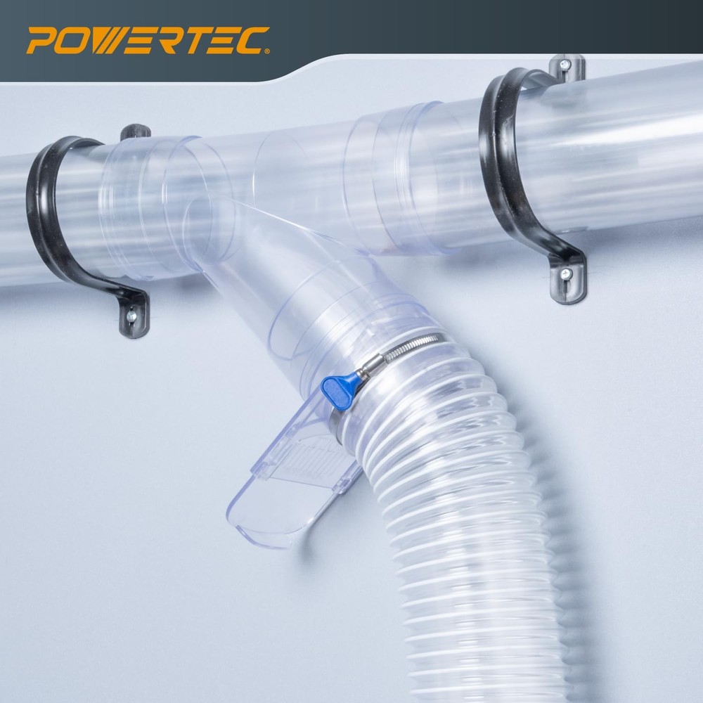 POWERTEC 4" Blast Gate, Clog Clear Gate