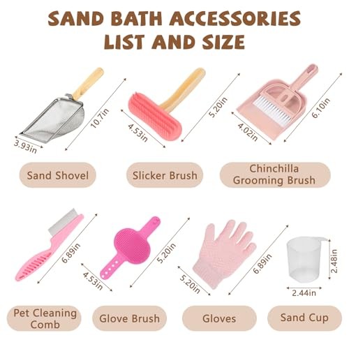 Extra Large Chinchilla Sand Bath Container Kit, Plastic Chinchilla Dust Pink