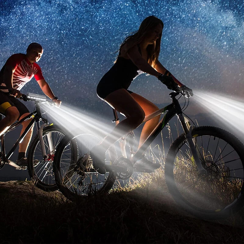 Waterproof 3LED Bike Light USB Rechargeable Super Bright Bicycle Front Headlight