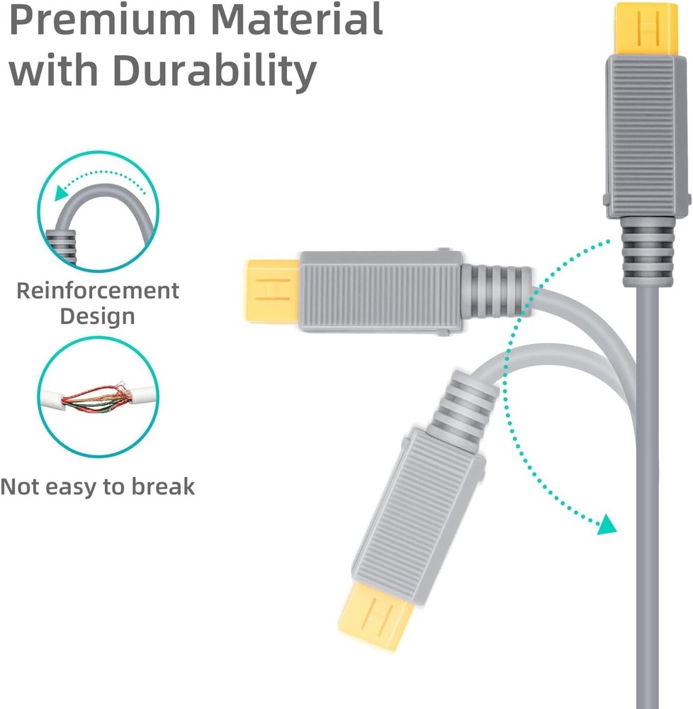 High-Quality Type-C Power Cable 6.5Ft for Wii U – Lightweight & Efficient
