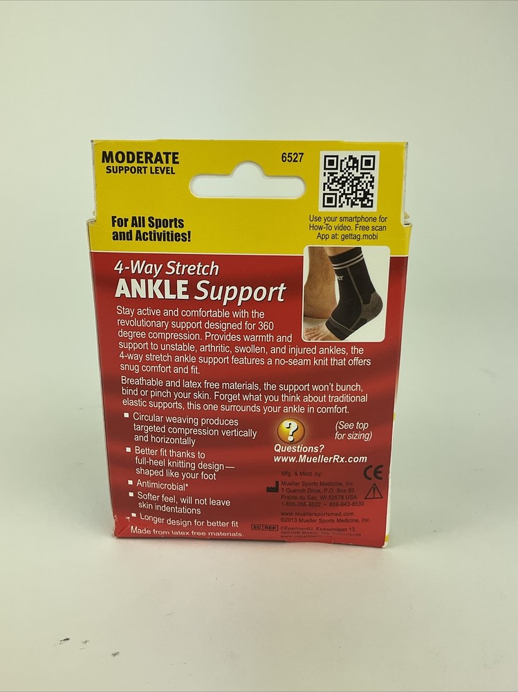 Mueller Antimicrobial 4-Way Stretch Anke Support S/M