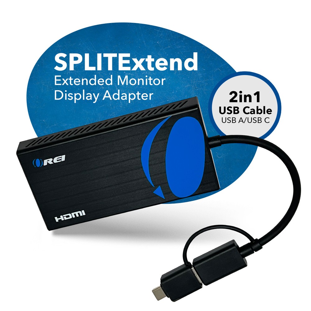 OREI SplitExtend HDMI Splitter Extender For Dual Extended Display (USBC2HDMI2)