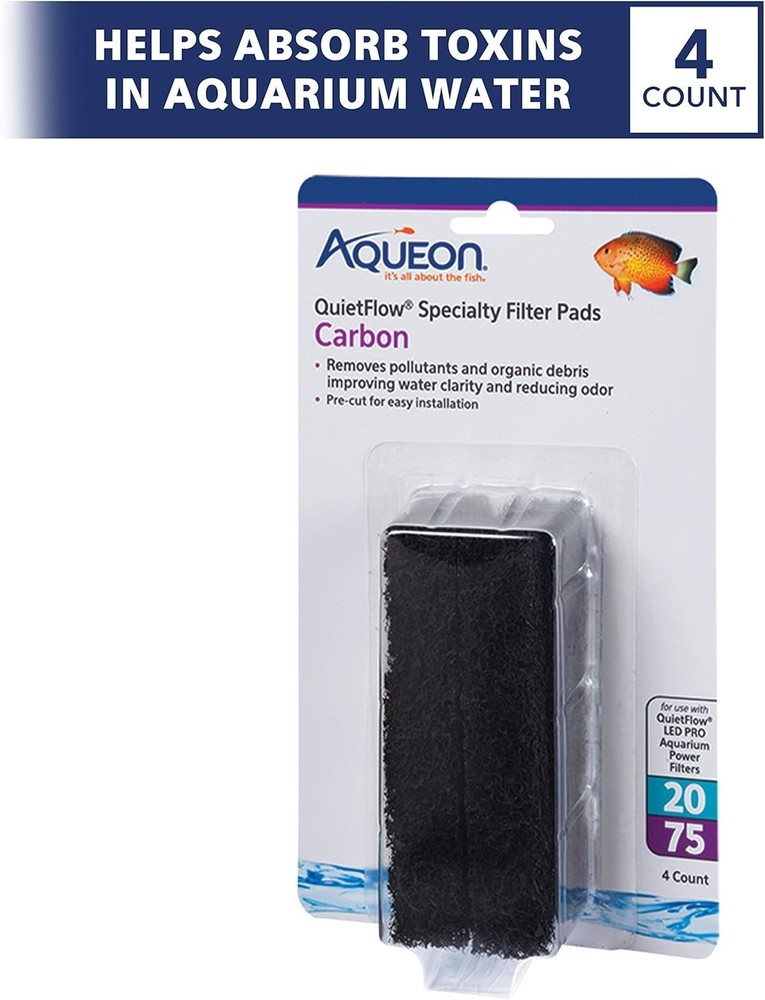 Specialty Carbon Filter Pads for Aqueon LED PRO 20 / 75 - Easy Install