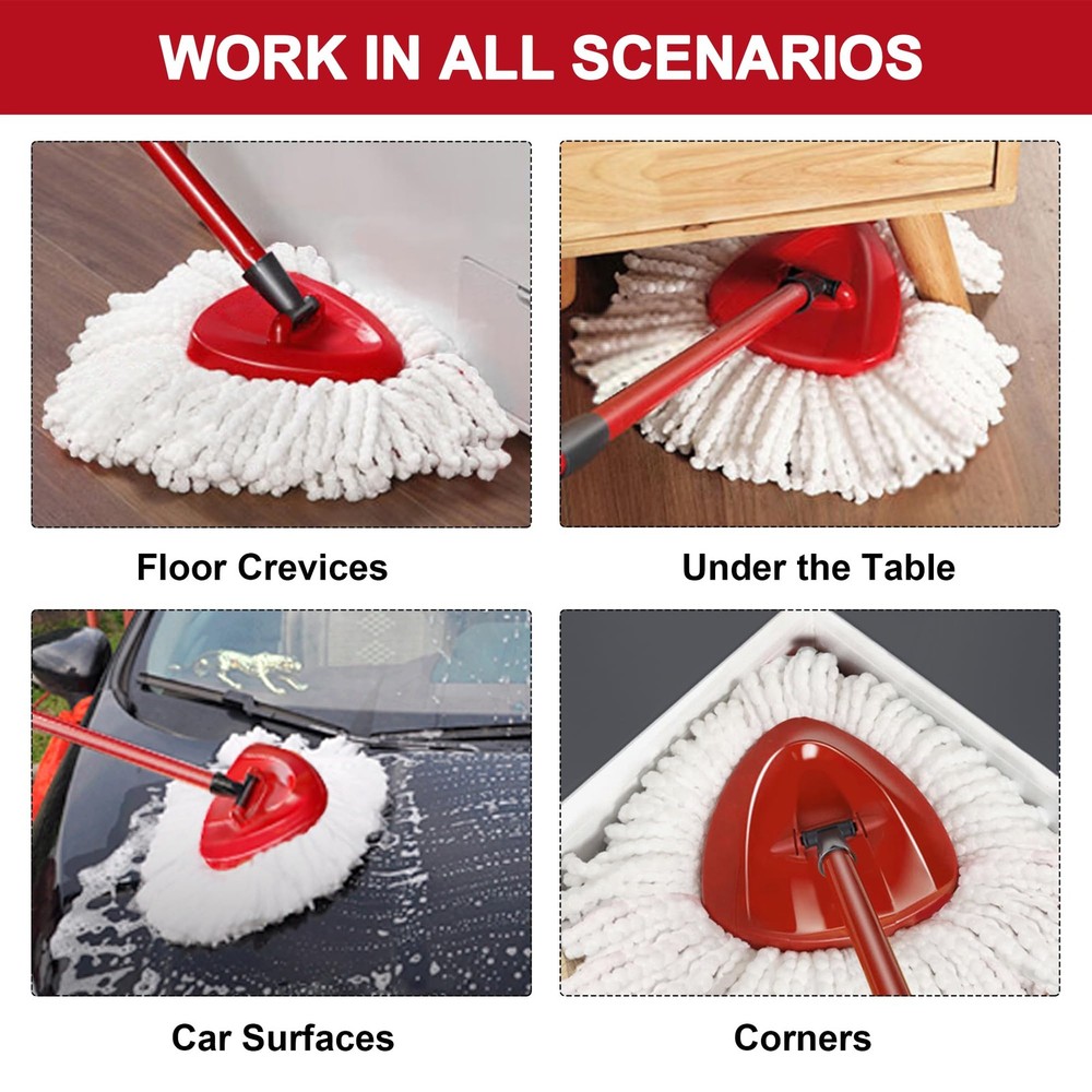 6 Pack Mop Replacement Heads for Spin Mop, Microfiber Spin Mop Refills, Easy ...