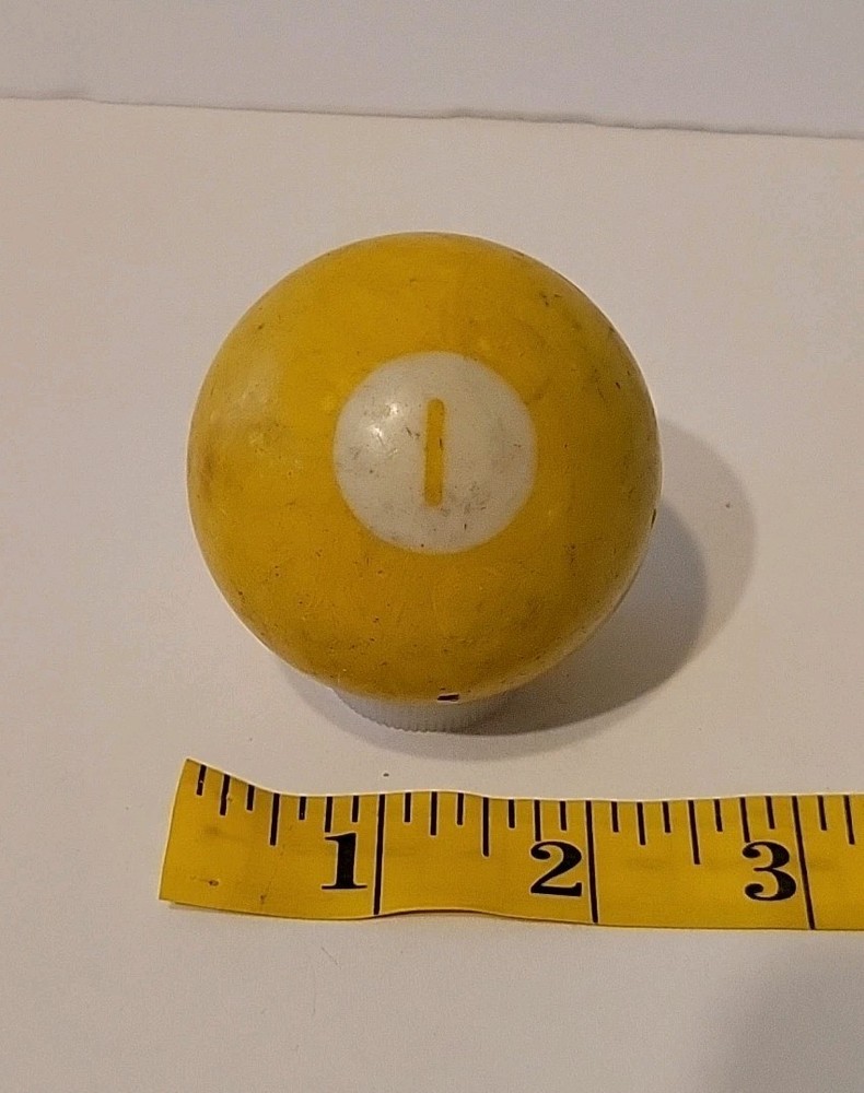 Vintage No. 1 Solid  Yellow Pool Ball Billiard 2" Replacement (I)
