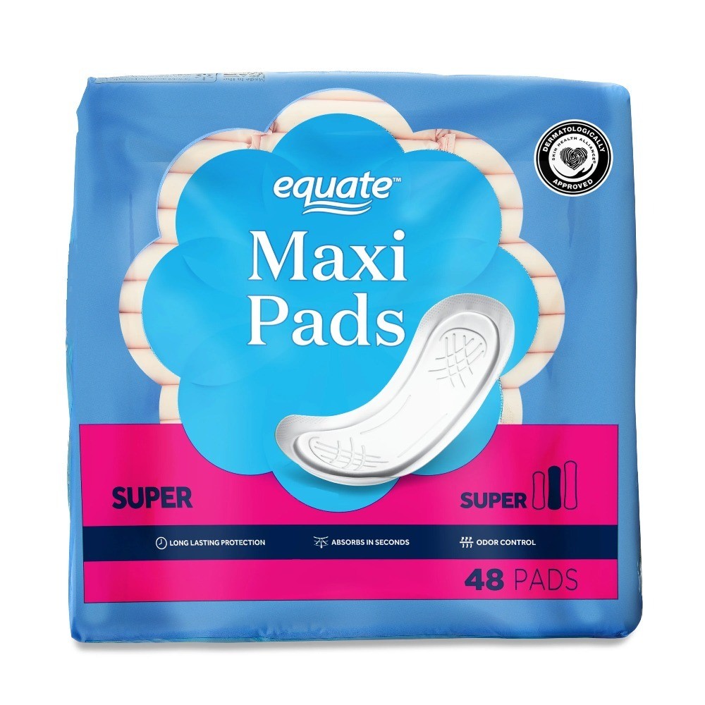 Super Absorbency Maxi Pads, Size 2, 48 Count (3 Pack)