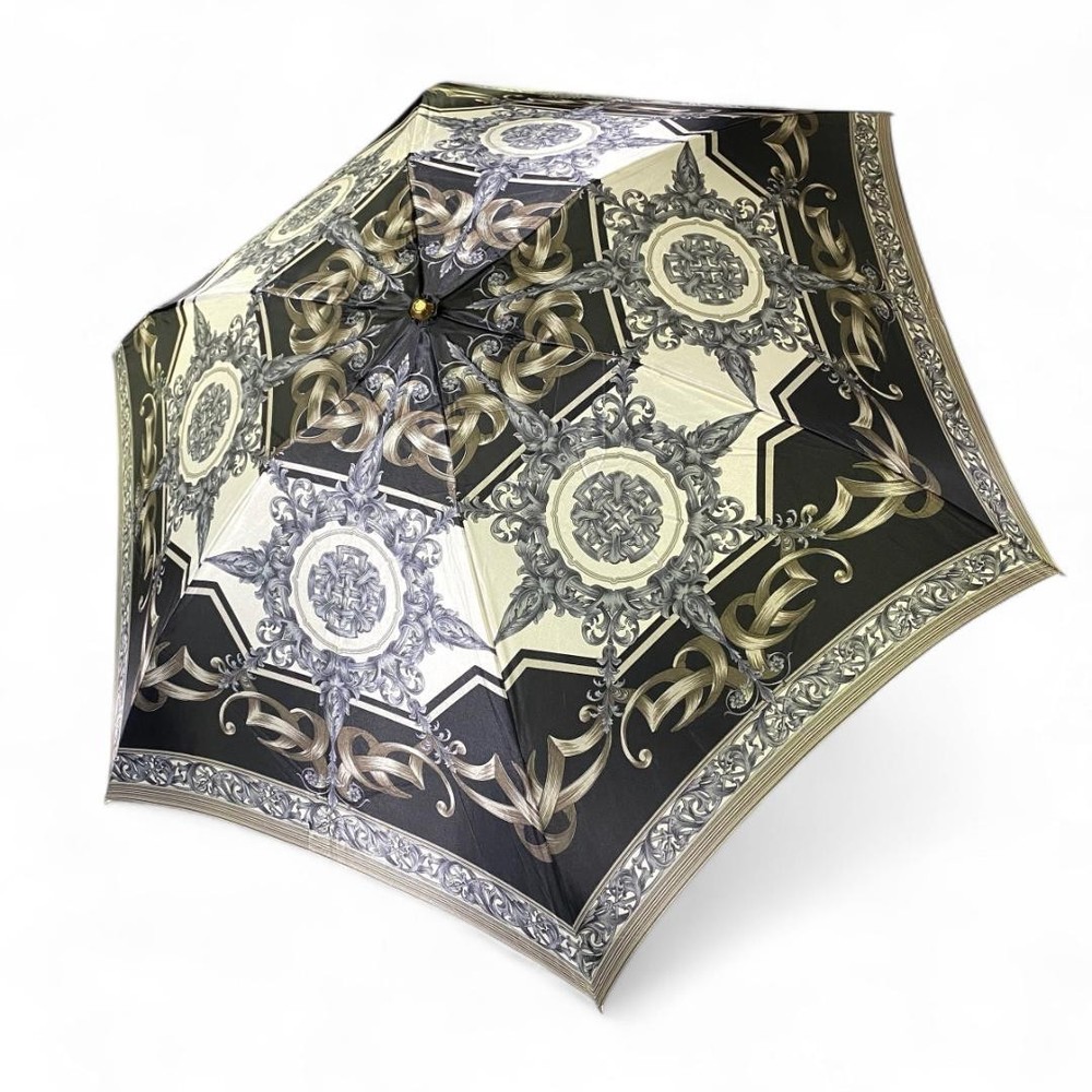 Authentic Vintage Gianni Versace Black Baroque pattern foldable umbrella