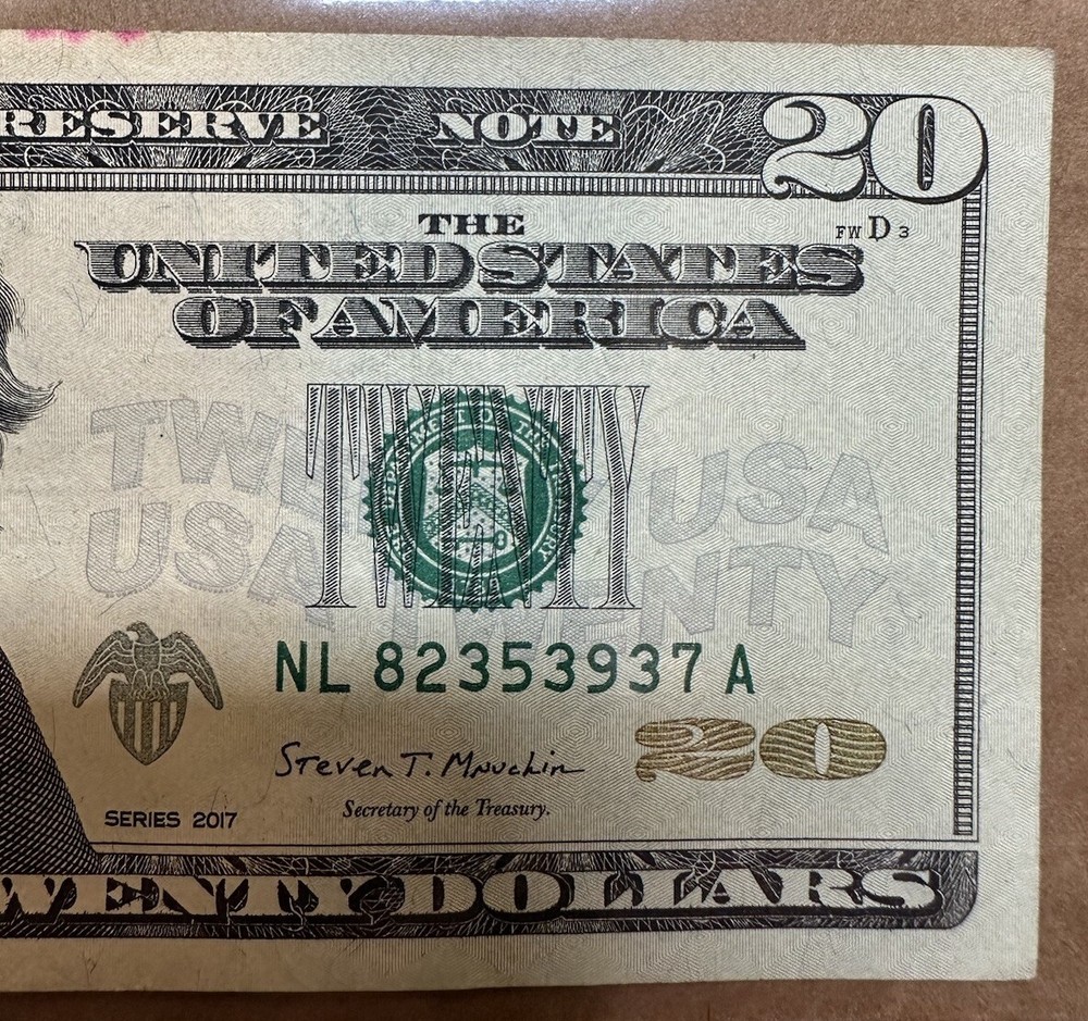 $20 BILL INK SMEARS ERROR RARE